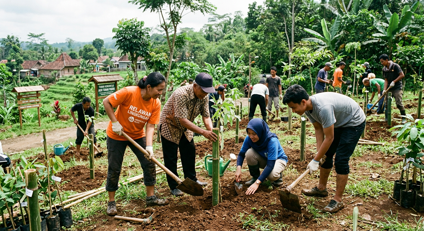 LIVESGP 5D Hijau - Program lingkungan seperti gotong royong dan penanaman pohon.